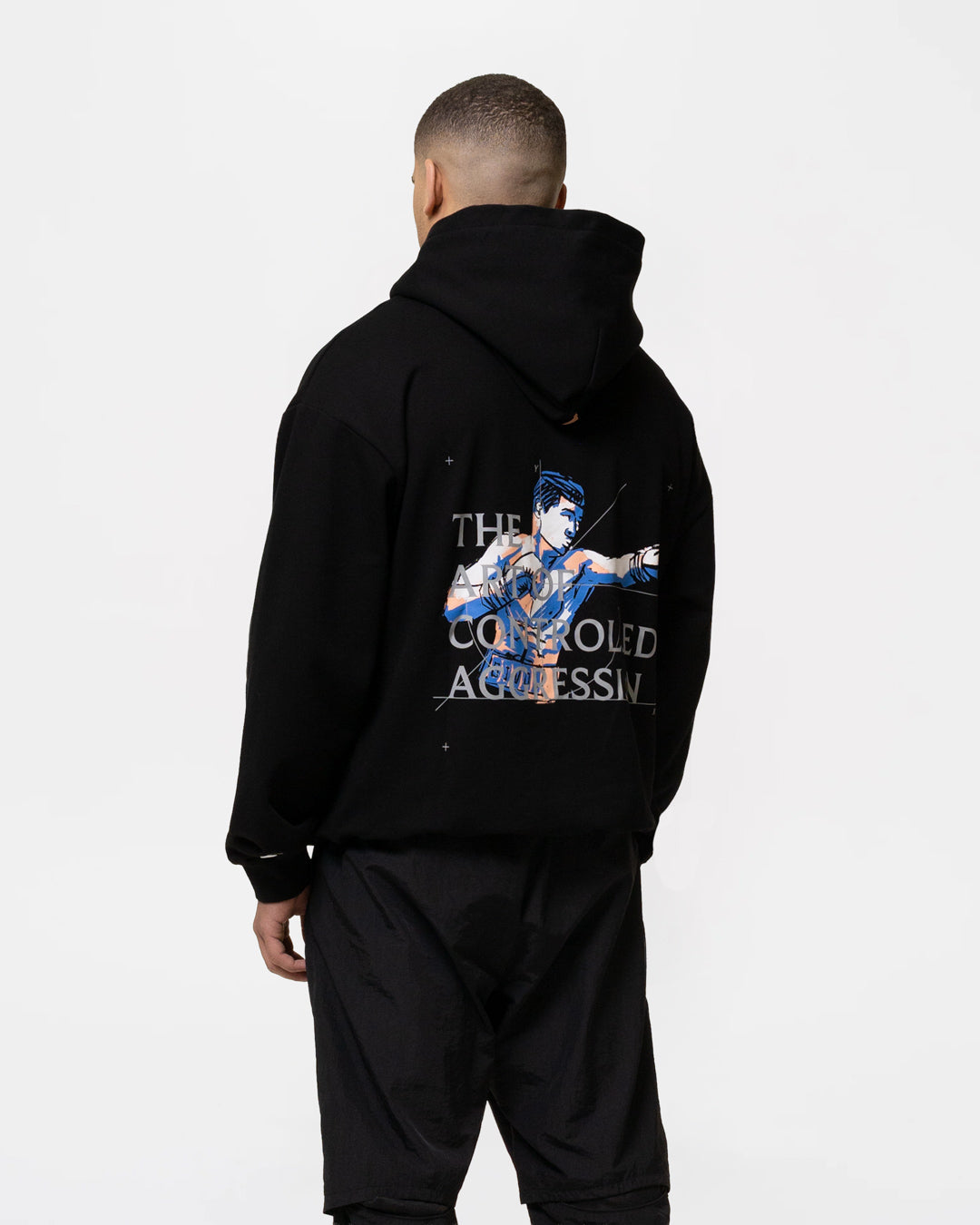 Bivol x BOXRAW Controlled Aggression Oversized Hoodie - Black | BOXRAW