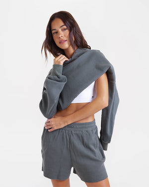 Shirley Waffle Hoodie - Green