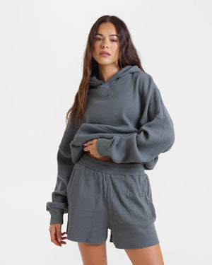 Shirley Waffle Hoodie - Green