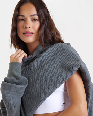 Shirley Waffle Hoodie - Green