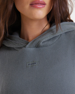 Shirley Waffle Hoodie - Green