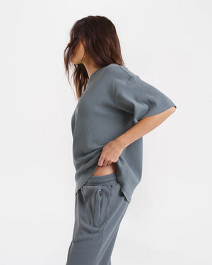 Shirley Waffle Oversized T-Shirt - Green