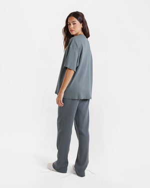 Shirley Waffle Oversized T-Shirt - Green