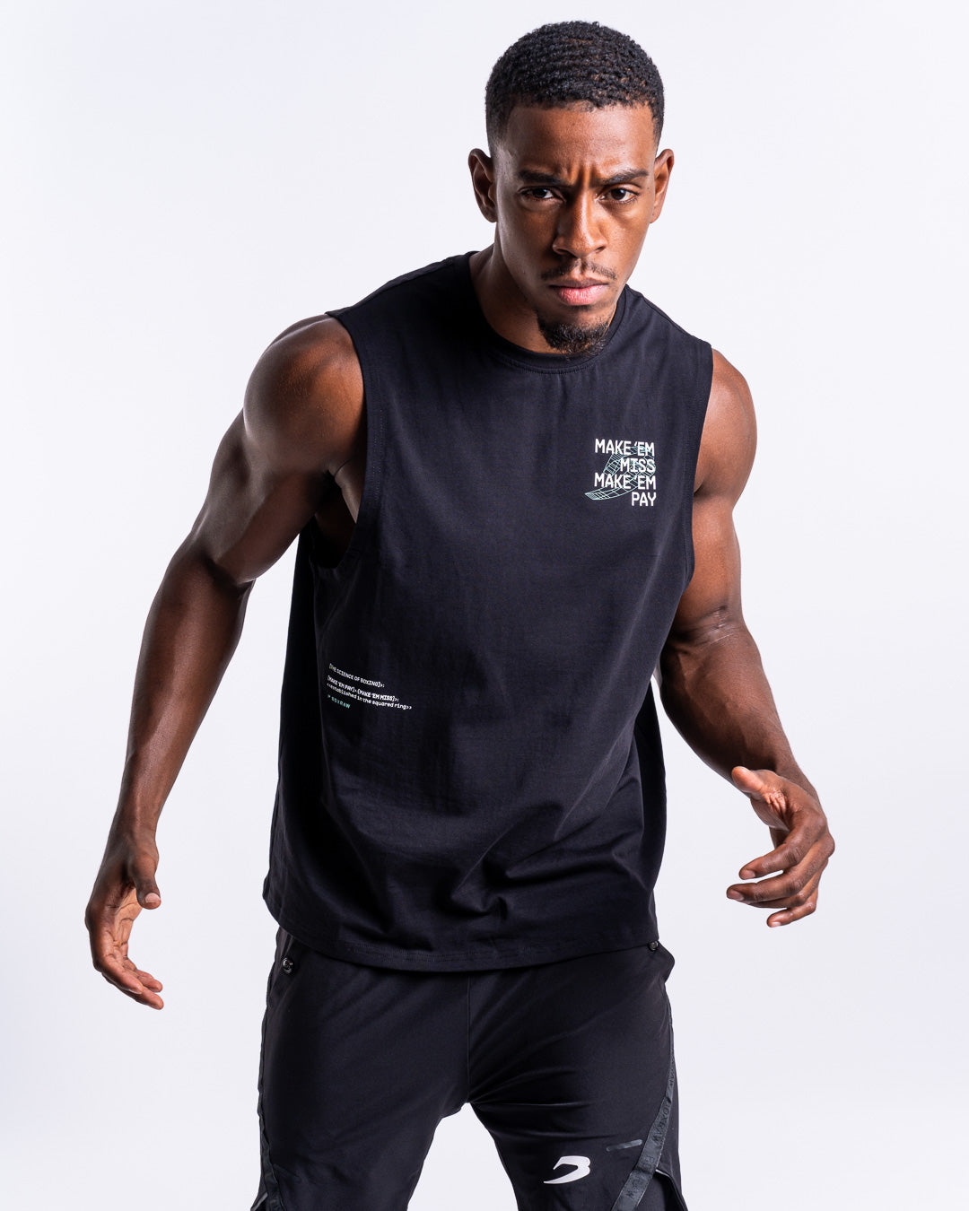 Make 'Em Miss Muscle Tank - Black | BOXRAW