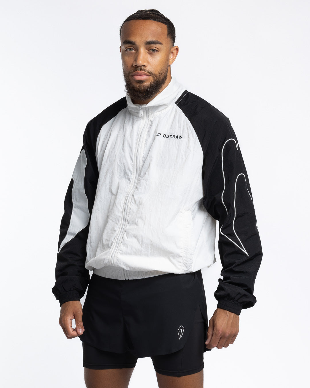 Tunero Track Jacket - White/Black | BOXRAW