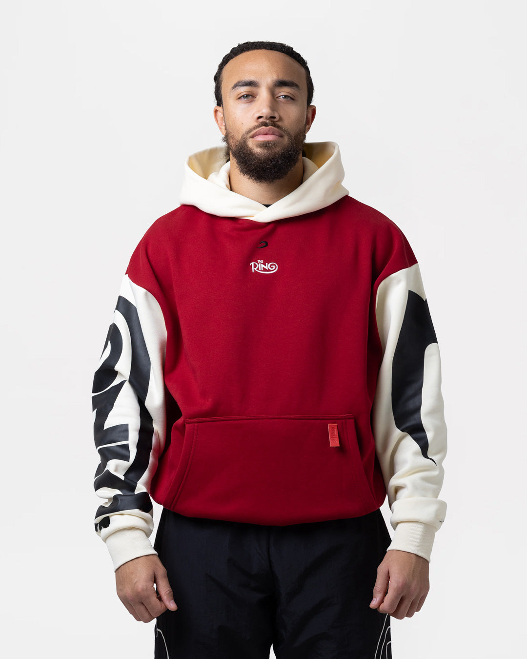 Ring x BOXRAW Oversized Hoodie - Red/Beige