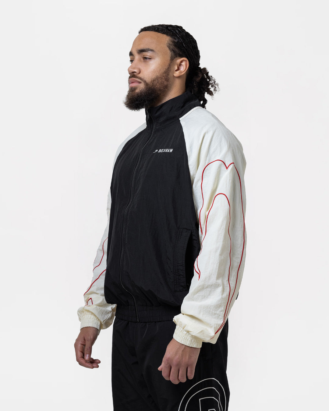 Ring x BOXRAW Track Jacket - Black/Beige | BOXRAW