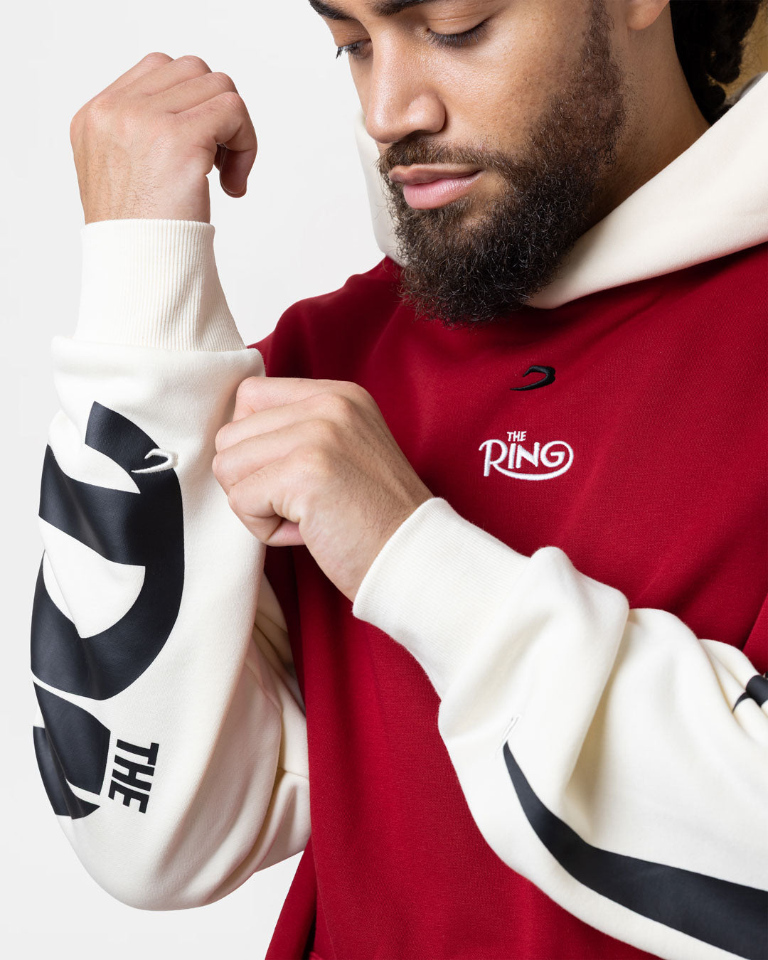 Ring x BOXRAW Oversized Hoodie - Red/Beige
