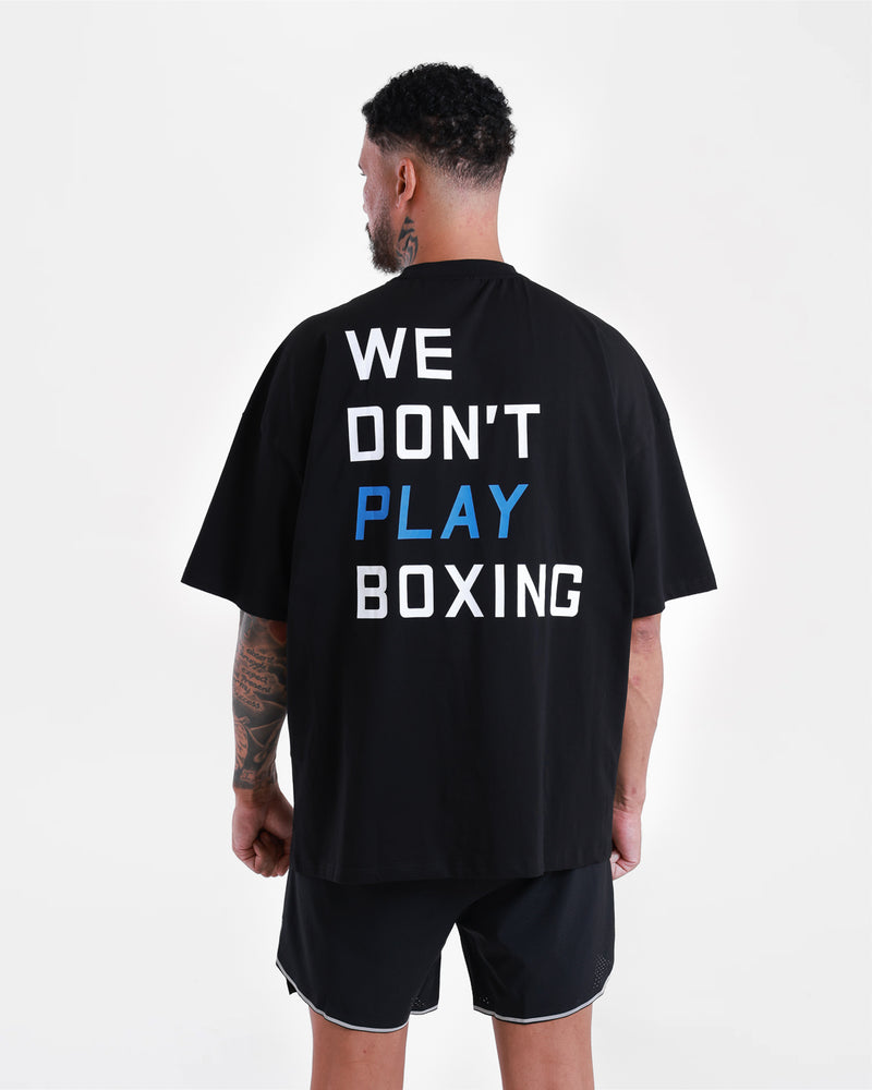 We Don't Play Boxing Oversized T-Shirt - Black/Blue