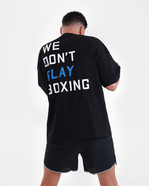 We Don't Play Boxing Oversized T-Shirt - Black/Blue