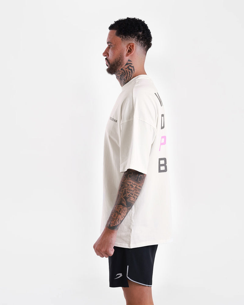 We Don't Play Boxing Oversized T-Shirt - White/Pink