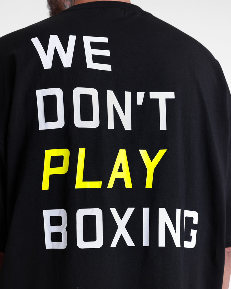 We Don't Play Boxing Oversized T-Shirt - Black/Yellow