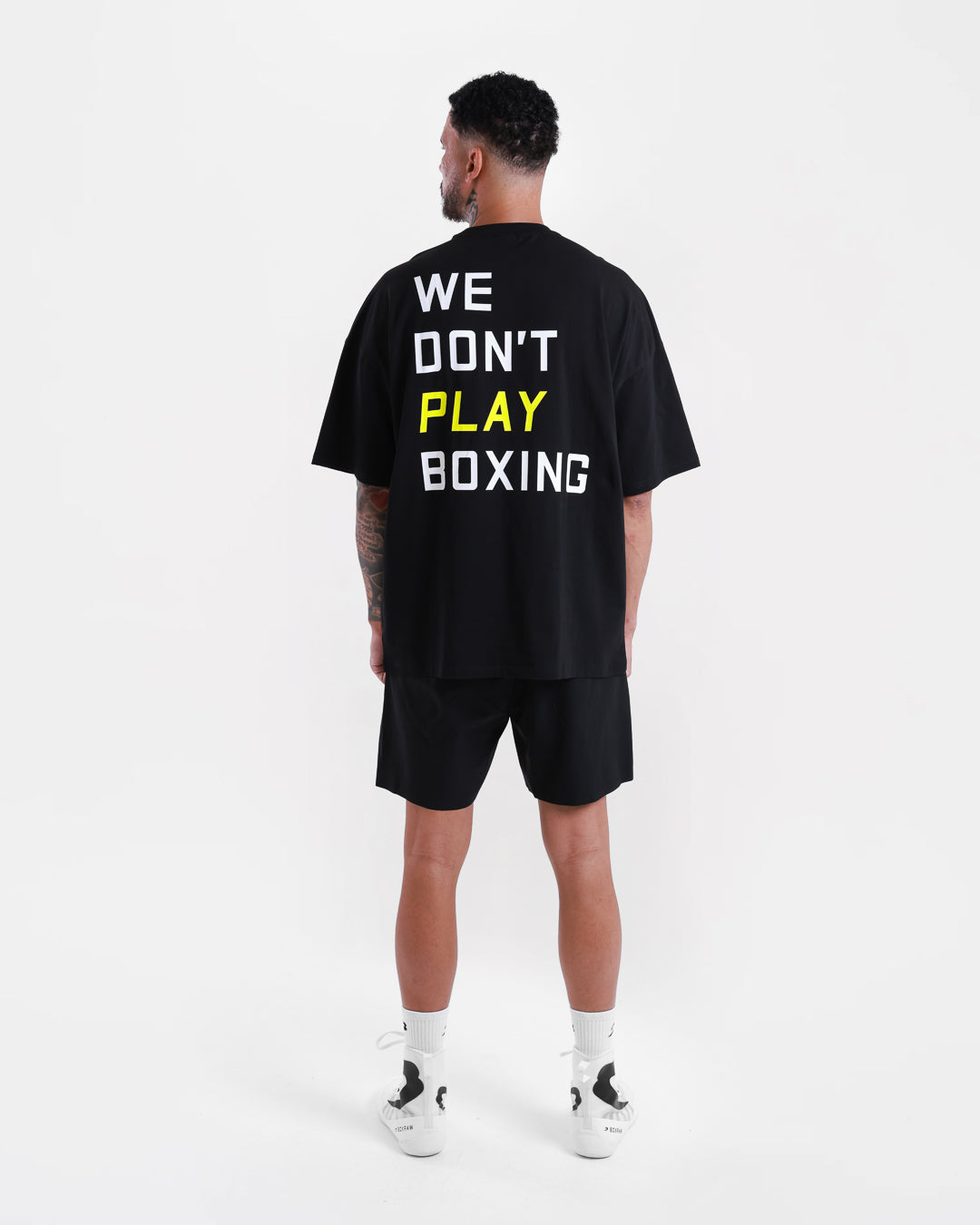 We Don't Play Boxing Oversized T-Shirt - Black/Yellow