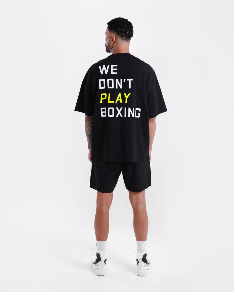 We Don't Play Boxing Oversized T-Shirt - Black/Yellow