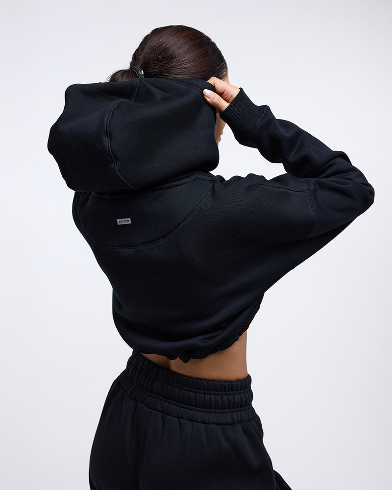 Johnson Cropped Hoodie - Black