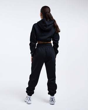 Johnson Cropped Hoodie - Black