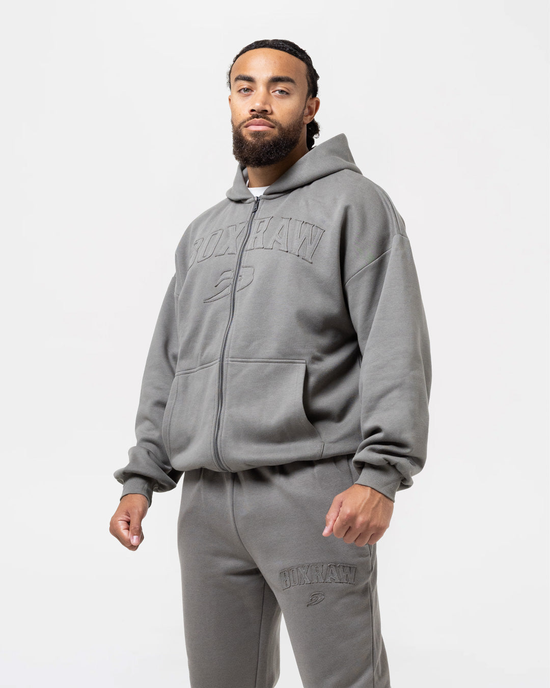 East Street Zip Up Hoodie - Distressed Grey
