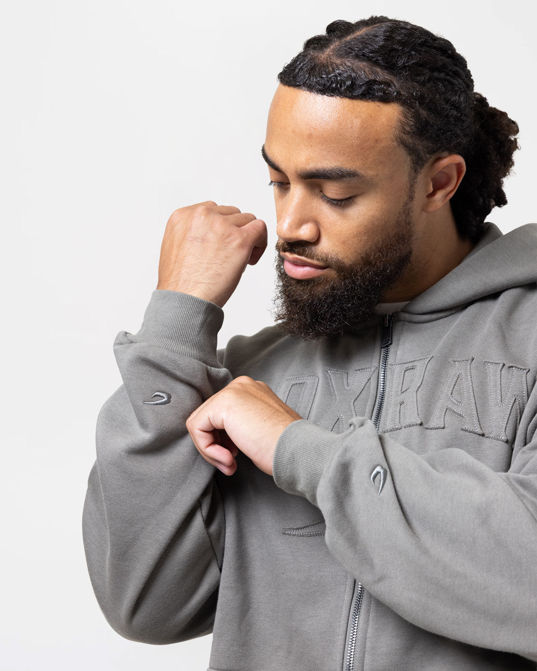 East Street Zip Up Hoodie - Distressed Grey