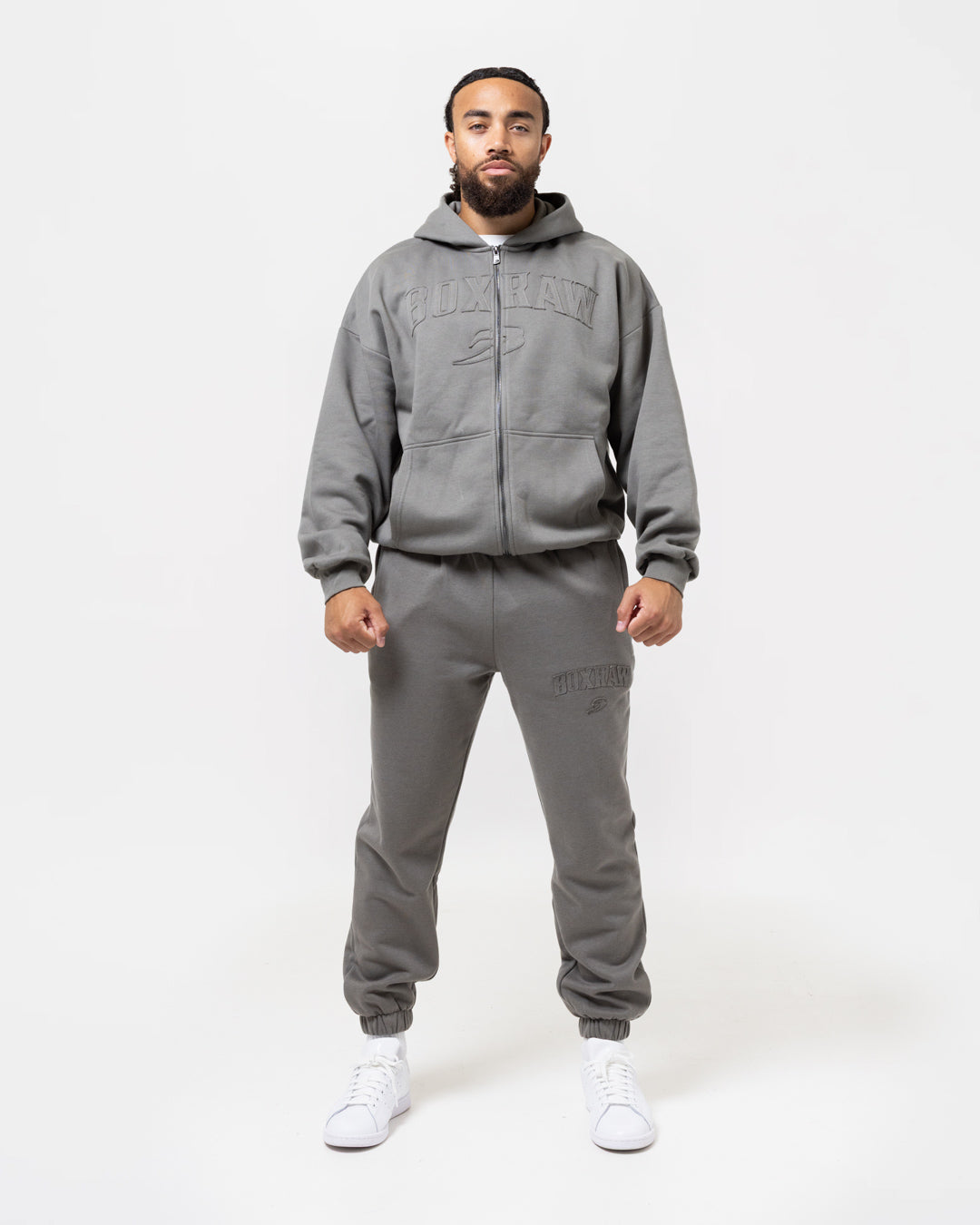 East Street Zip Up Hoodie - Distressed Grey
