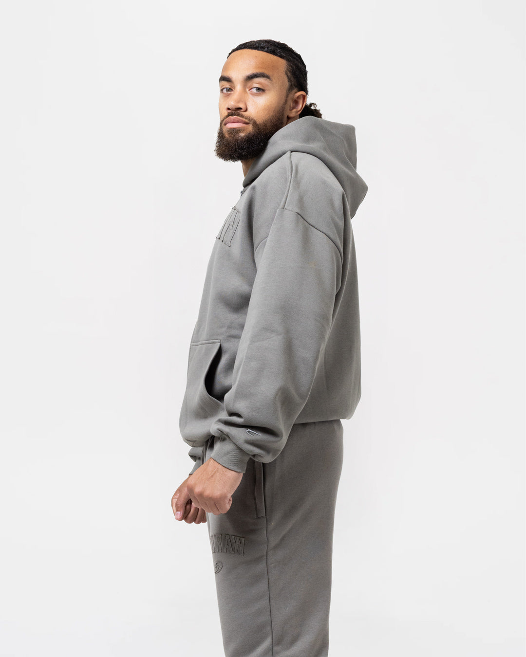 East Street Zip Up Hoodie - Distressed Grey
