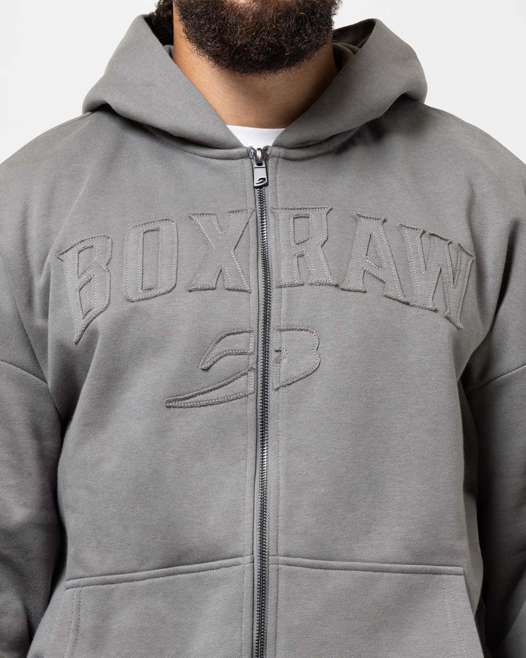 East Street Zip Up Hoodie - Distressed Grey