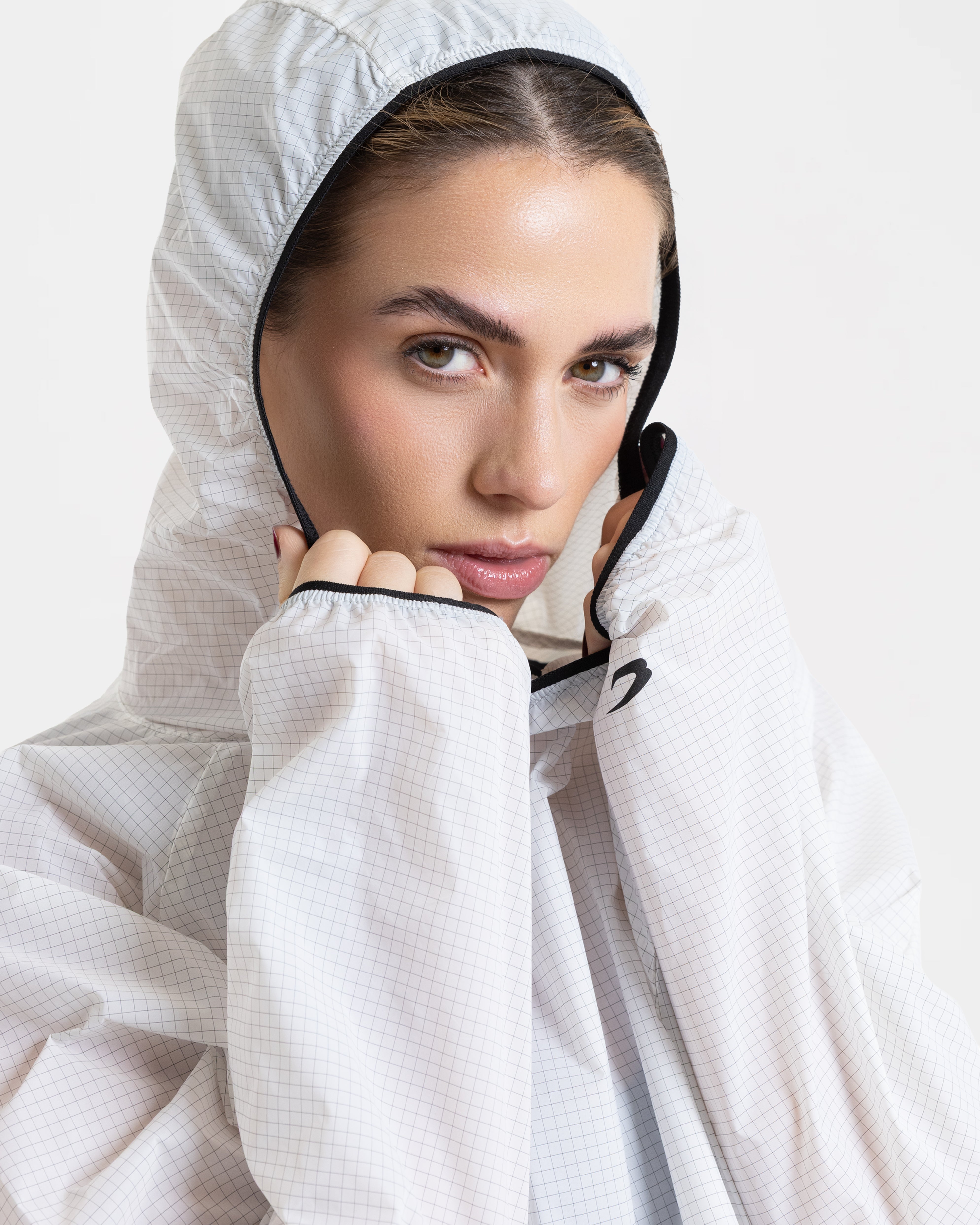 Genaro Oversized Windbreaker Hoodie - White