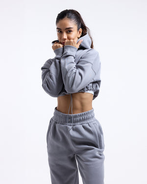 Johnson Cropped Hoodie - Grey