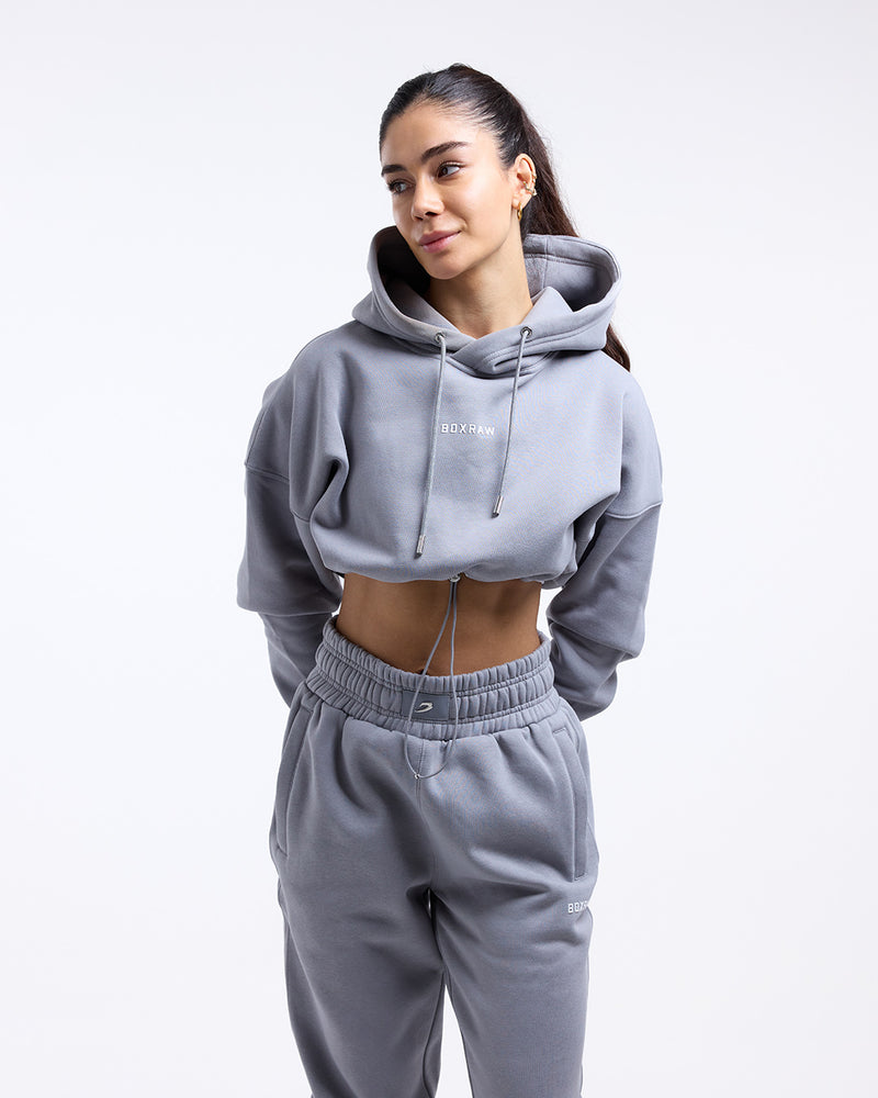 Johnson Cropped Hoodie - Grey