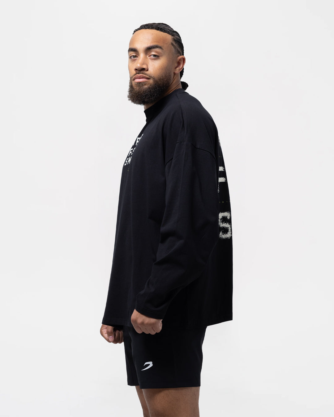 HRDR FSTR SMTR Oversized Long Sleeve T-Shirt - Black