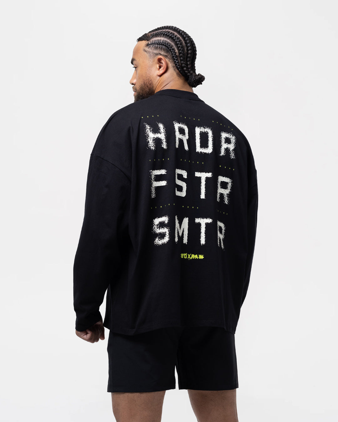 HRDR FSTR SMTR Oversized Long Sleeve T-Shirt - Black