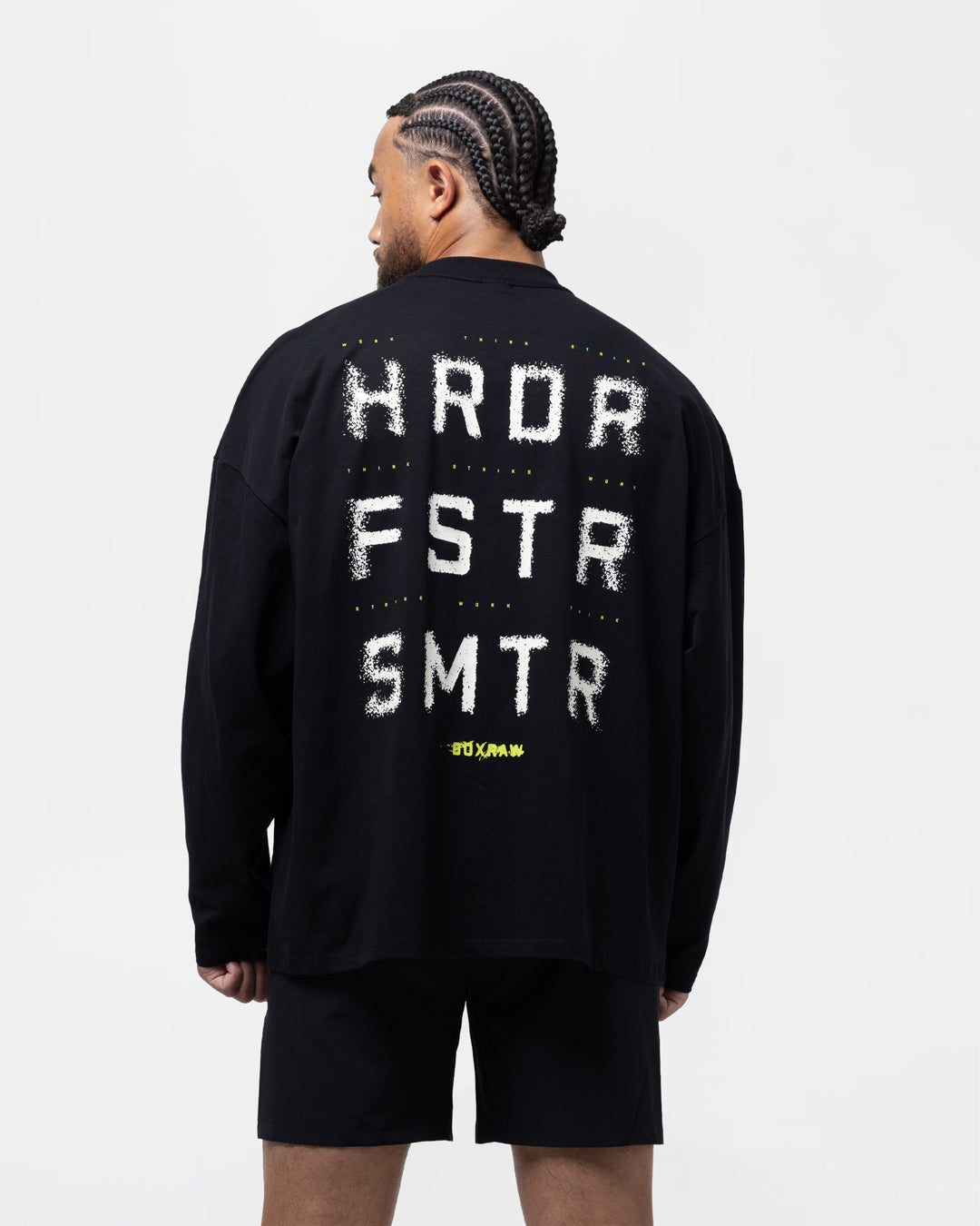 HRDR FSTR SMTR Oversized Long Sleeve T-Shirt - Black