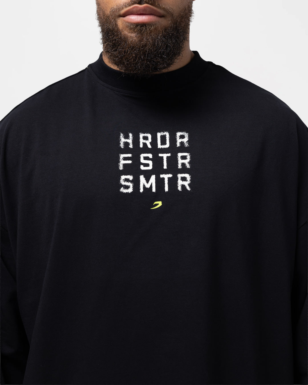 HRDR FSTR SMTR Oversized Long Sleeve T-Shirt - Black
