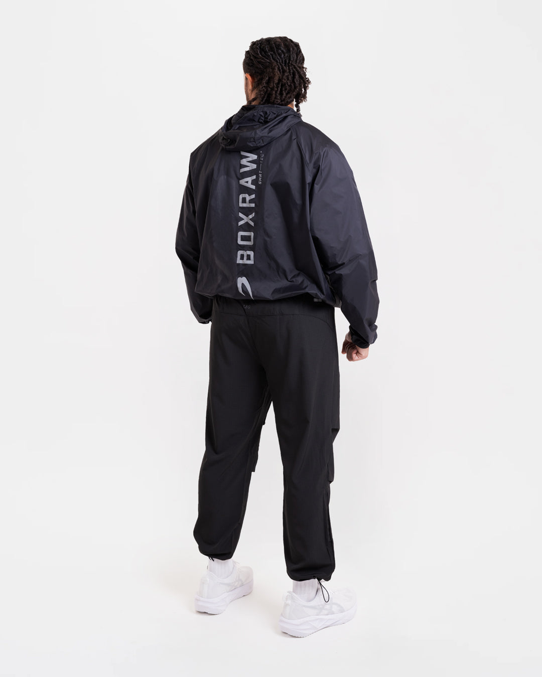 boxraw ジェナーロ・オーバーサイズ・ウィンドブレーカー・クルー Genaro Oversized Windbreaker Hoodie - Charcoal | BOXRAW