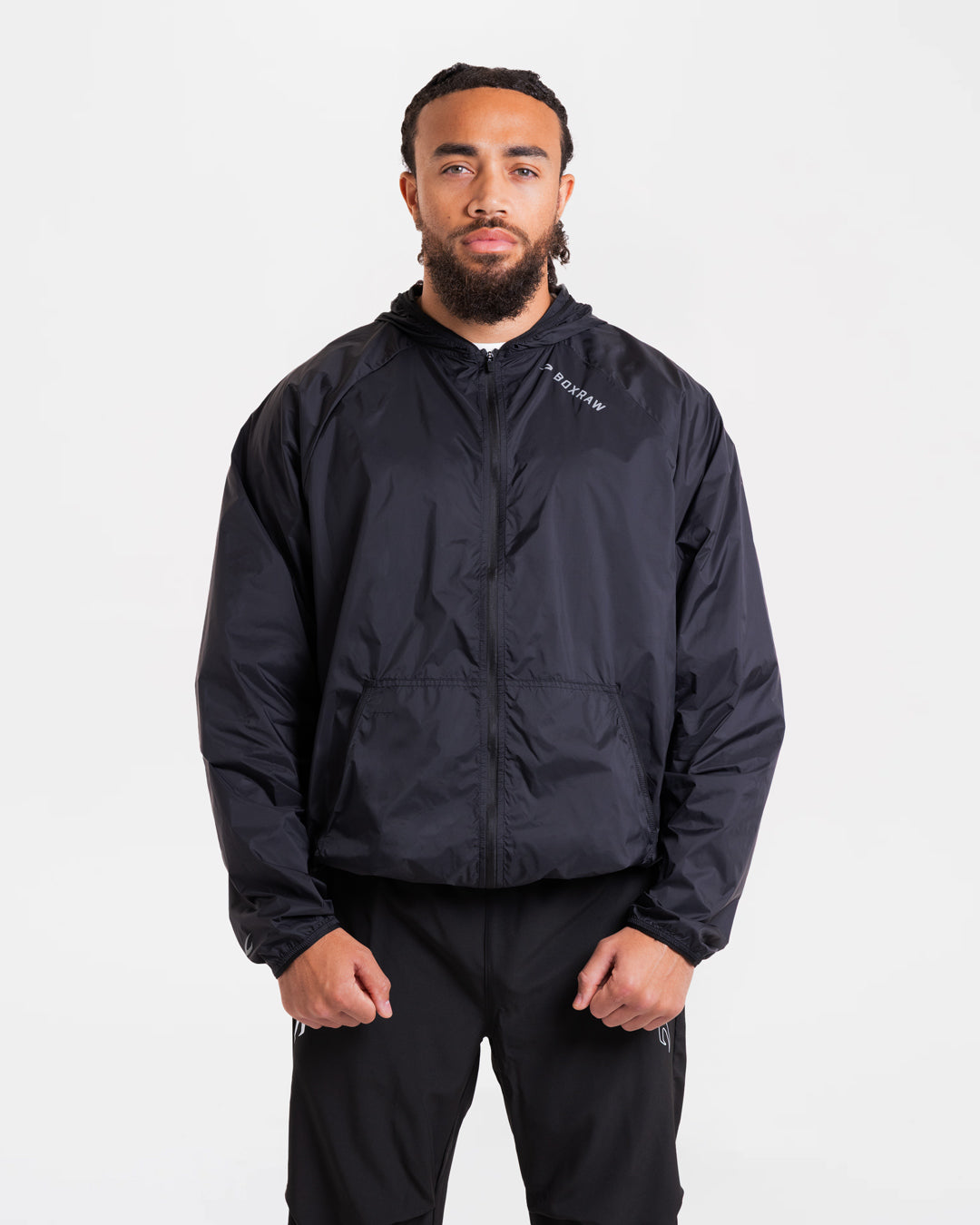 boxraw ジェナーロ・オーバーサイズ・ウィンドブレーカー・クルー　Mサイズ Genaro Zip Up Windbreaker - Black | BOXRAW