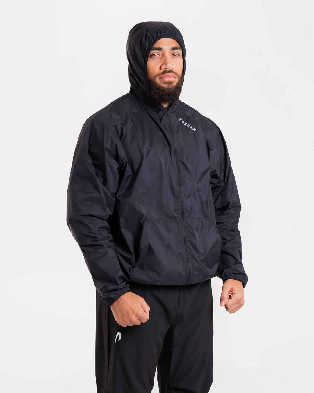 Genaro Zip Up Windbreaker - Black | BOXRAW