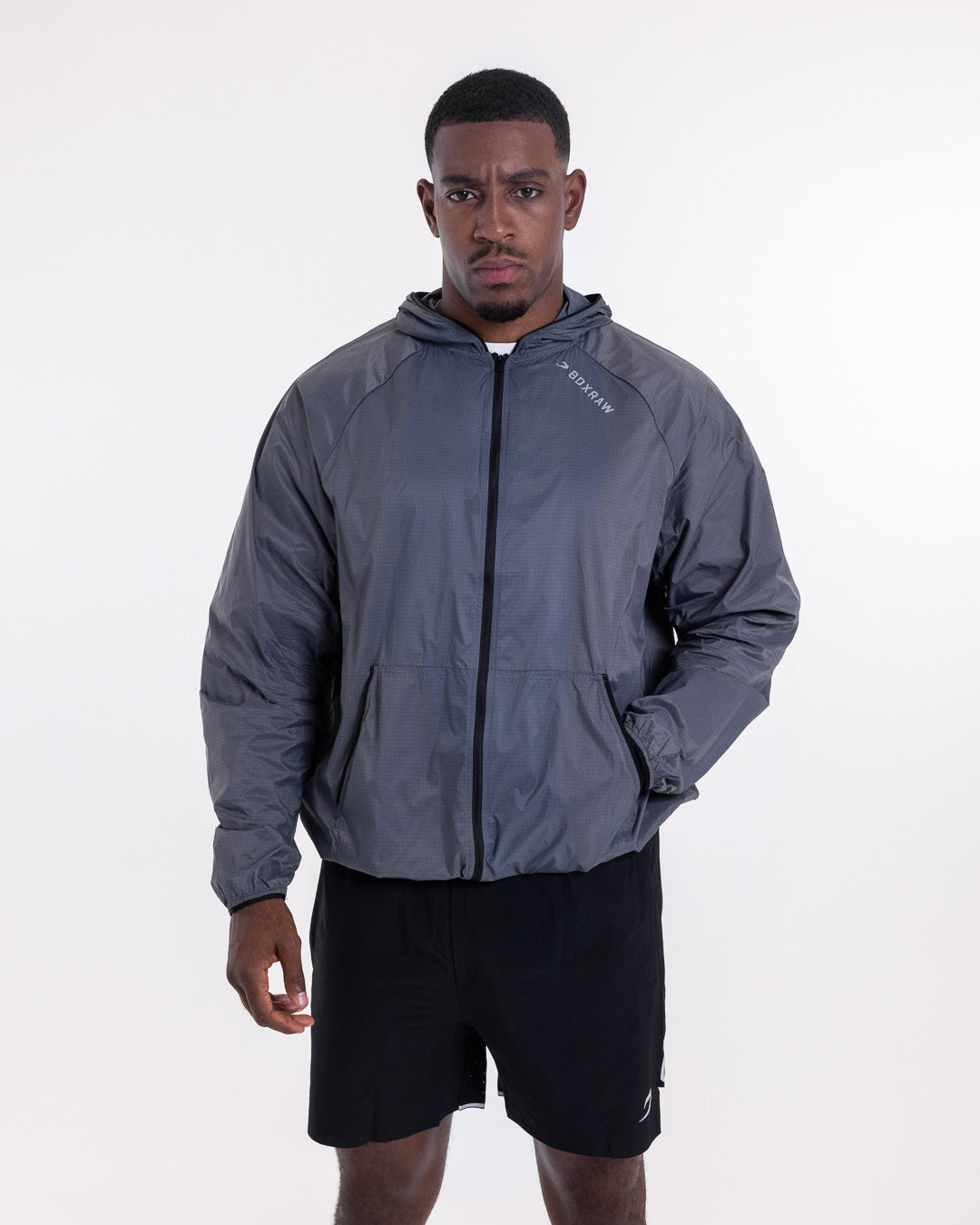 Genaro Zip Up Windbreaker - Charcoal | BOXRAW