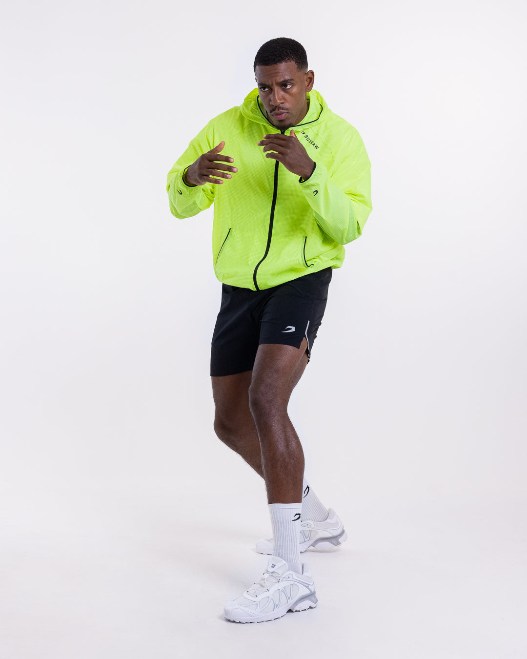 Genaro Zip Up Windbreaker - Neon Yellow | BOXRAW