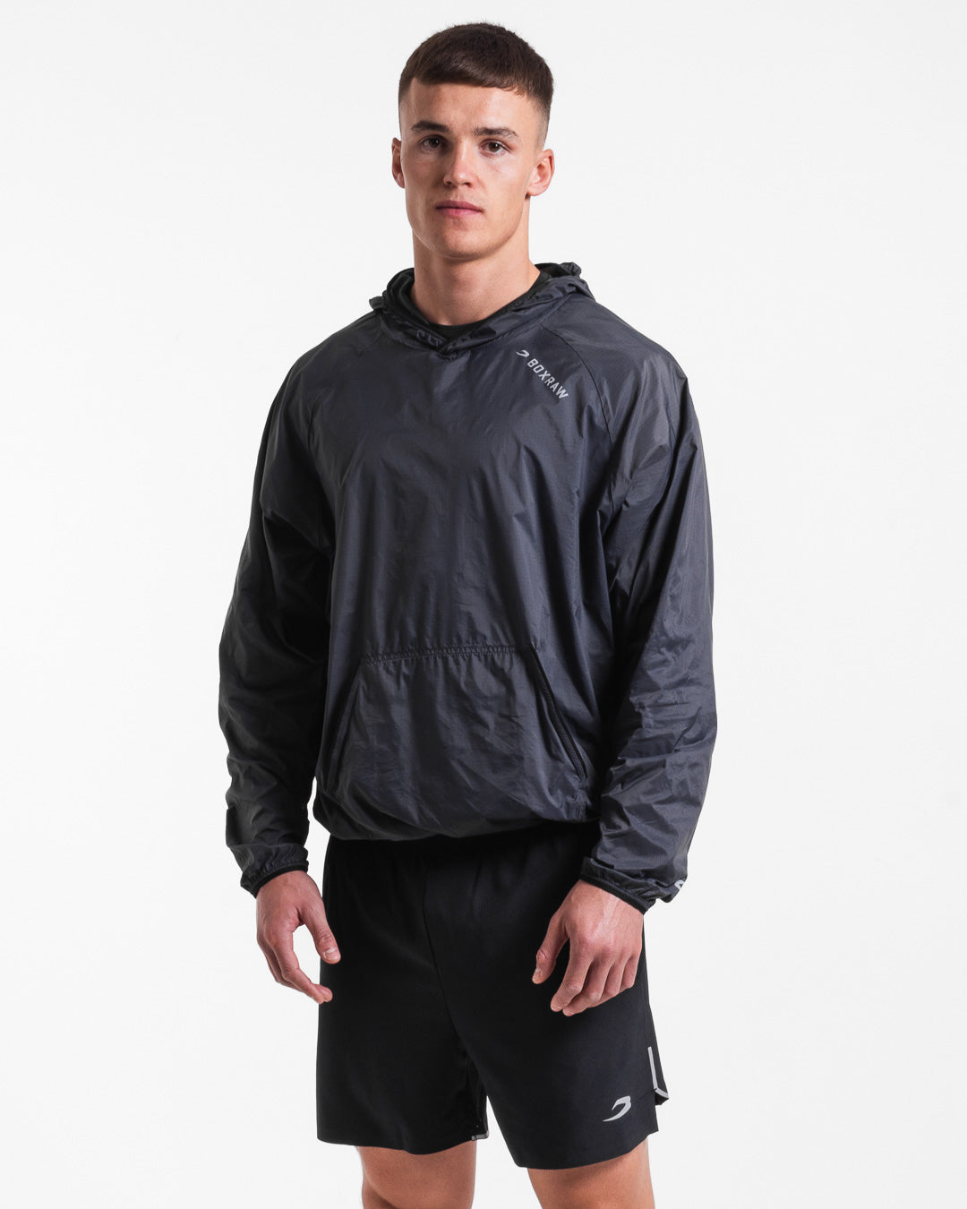 Genaro Oversized Windbreaker Hoodie - Charcoal
