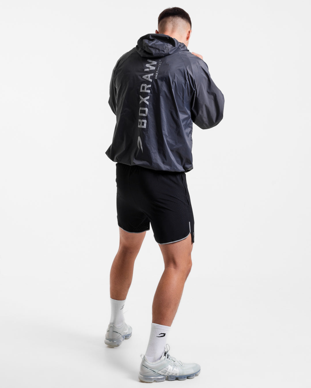 Genaro Oversized Windbreaker Hoodie - Charcoal | BOXRAW