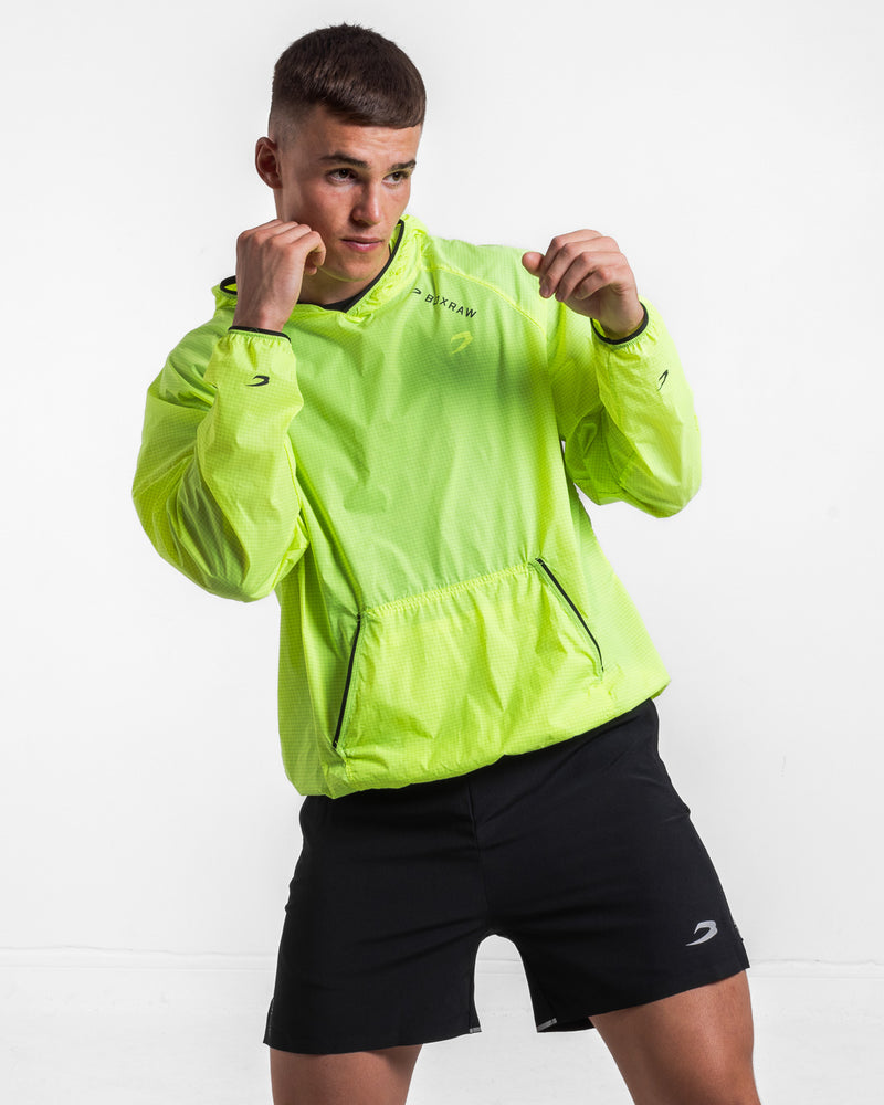 Genaro Oversized Windbreaker Hoodie - Neon Yellow