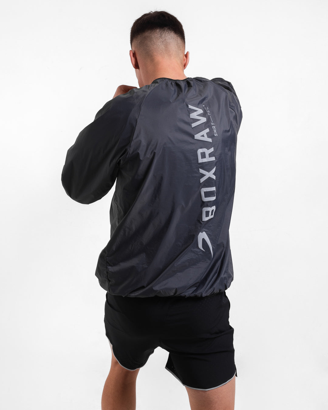 boxraw ジェナーロ・オーバーサイズ・ウィンドブレーカー・クルー Genaro Oversized Windbreaker Crew - Charcoal | BOXRAW