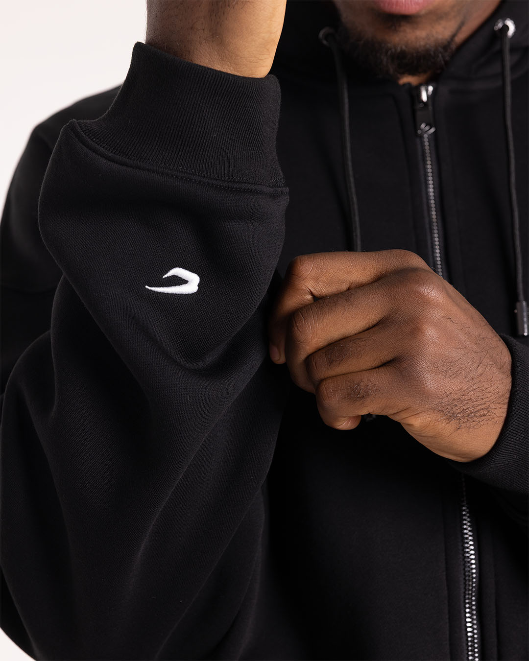 Johnson Zip Up Hoodie - Black