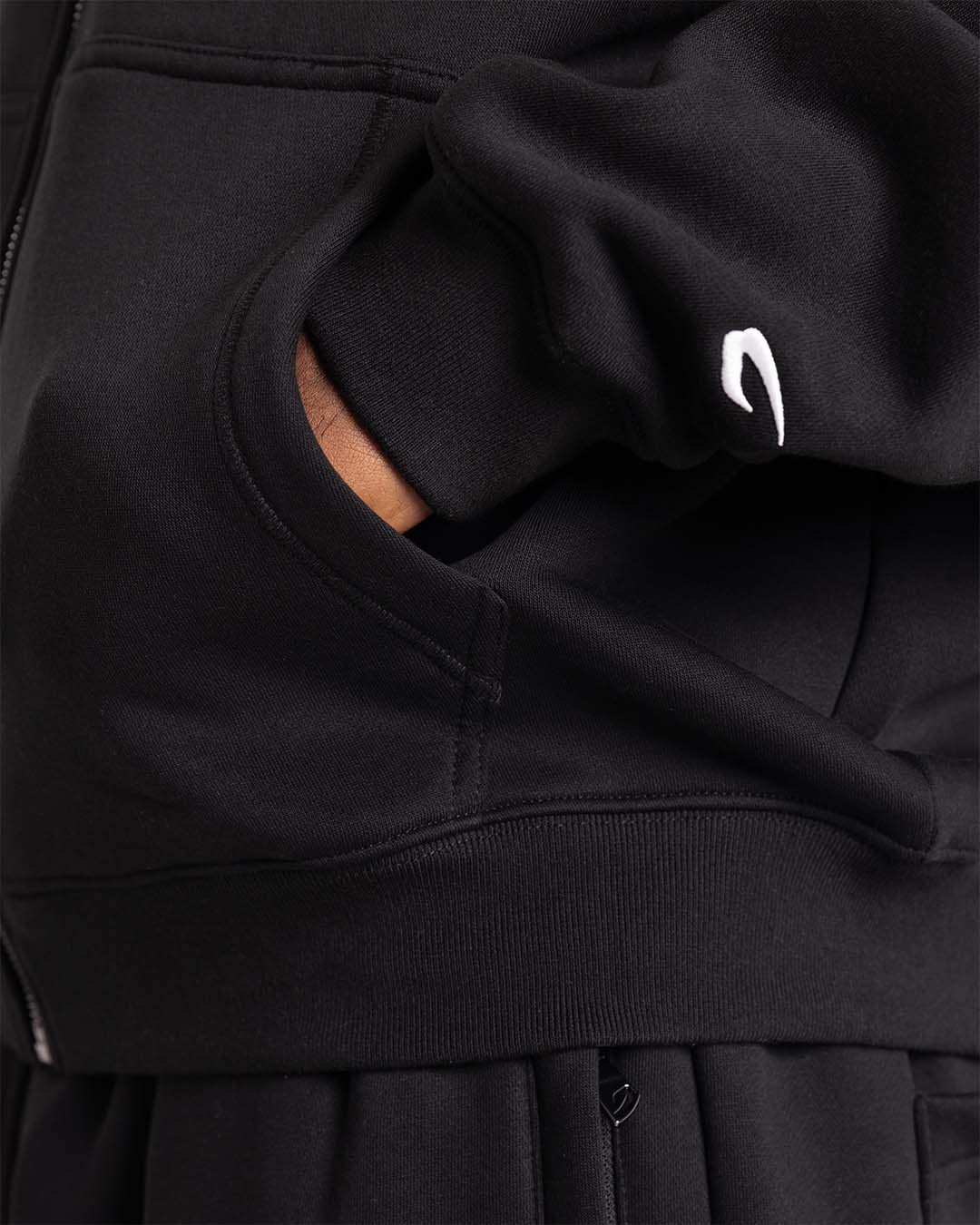 Johnson Zip Up Hoodie - Black