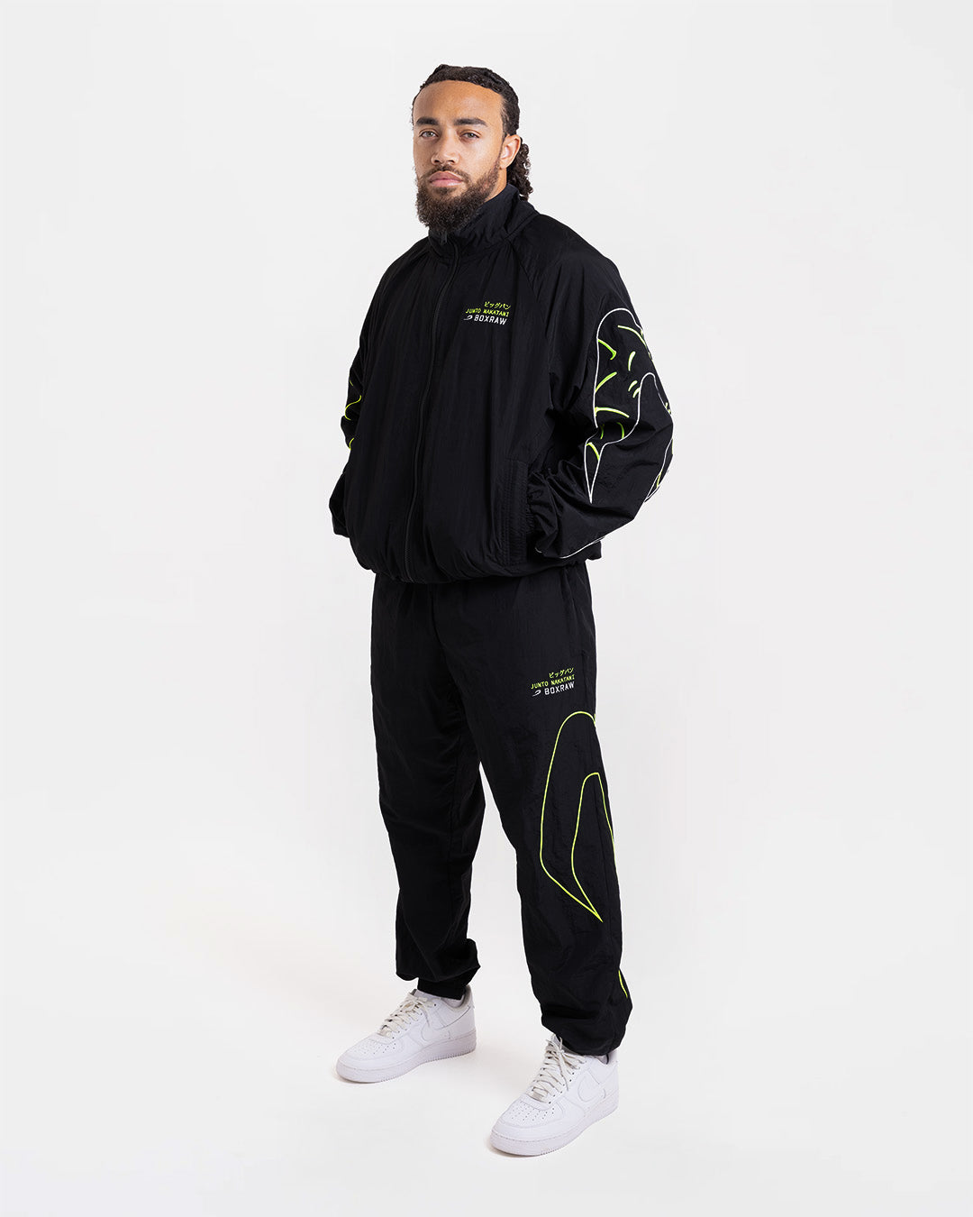 Nakatani x BOXRAW Track Bottoms - Black/Yellow | BOXRAW