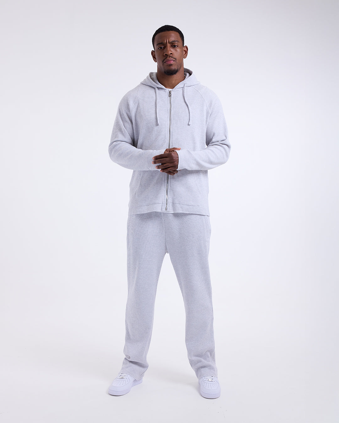 Tunero Waffle Straight Leg Bottoms - Grey