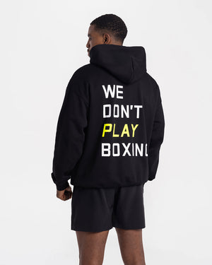 We Don't Play Boxing Oversized Hoodie - Black/Yellow