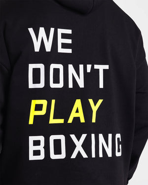 We Don't Play Boxing Oversized Hoodie - Black/Yellow
