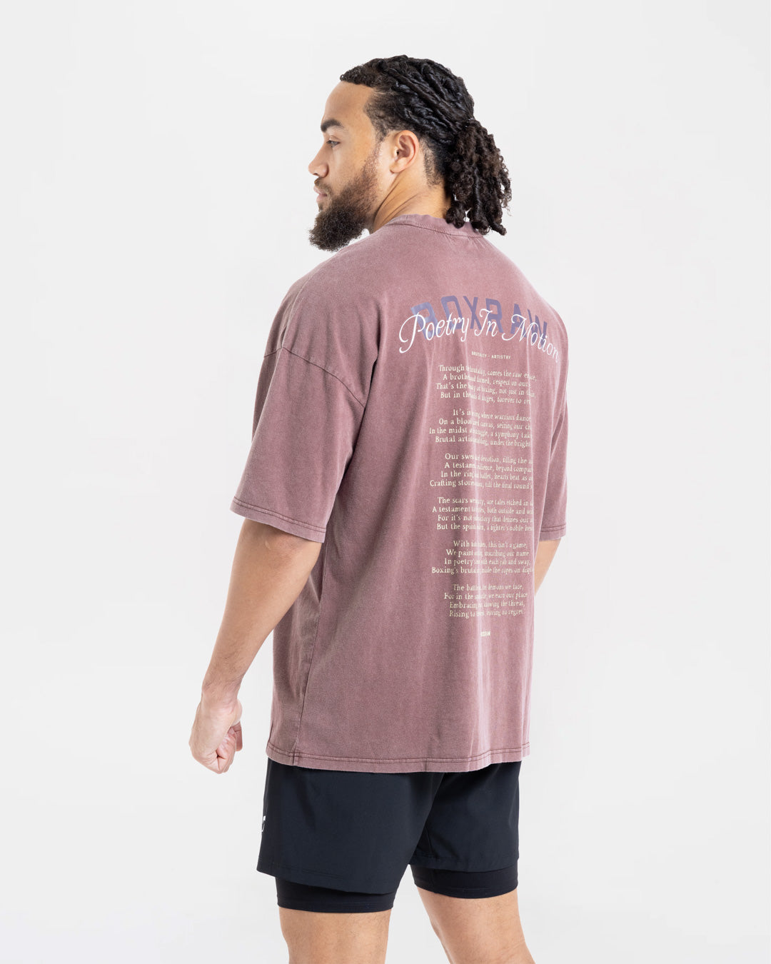 Poetry In Motion Oversized T-Shirt - Washed Burgundy