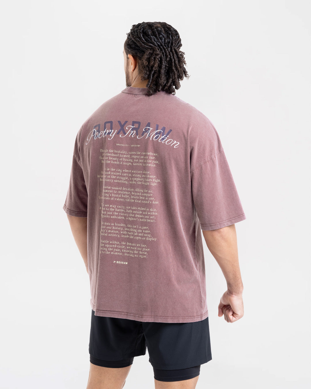 Poetry In Motion Oversized T-Shirt - Washed Burgundy
