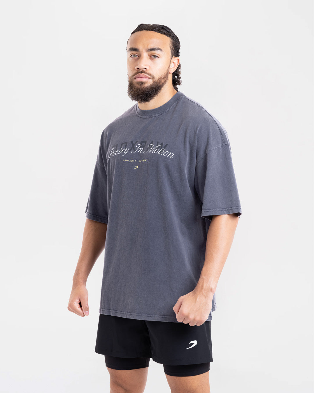 Poetry In Motion Oversized T-Shirt - Washed Navy